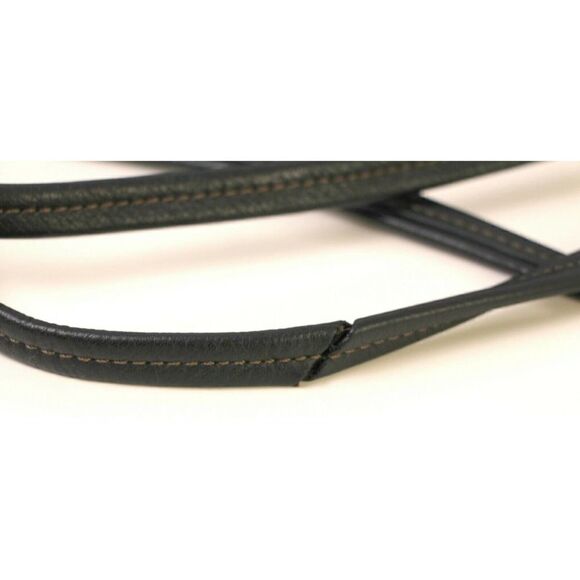 FOSSIL №1954 BLACK GENUINE LEATHER X-BODY MESSENGER SHOULDER BAG HANDBAG PURSE - Picture 6 of 10